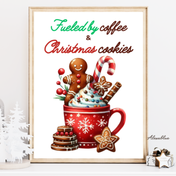 クリスマスCoffeeポスター ➁A4サイズ クリスマス インテリアポスターの画像