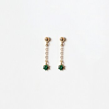 ピアス 揺れる グリーン エメラルドの画像