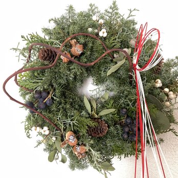 【10％OFF】ナチュラルなクリスマスリース5の画像