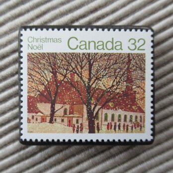 カナダ　クリスマス切手ブローチ10172