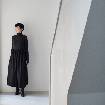 ワイドパンツ（ショート）：黒