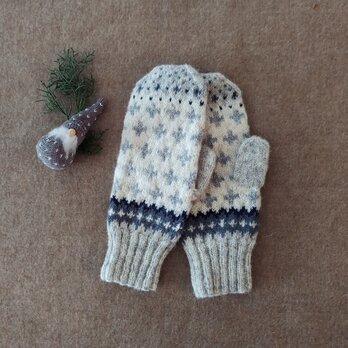 ＜2024’noël*＞十字柄ミトン ＊crocetta mitten・snow white＊の画像