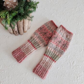 ＜2024’noël*＞フェアアイルアームウォーマー＊foresta・pink＊の画像