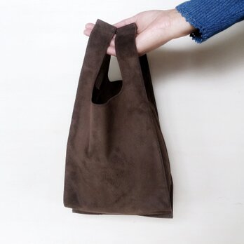 【期間限定】ちょっと贅沢な毎日のサブバッグ ピッグスエード 3p (M) ダークブラウンの画像