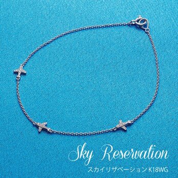 Sky Reservation(スカイリザベーション)K18WG×ダイヤモンド　飛行機ブレスレットの画像