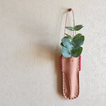 flower vase　ナチュラル　オイルヌメ（シュリンク）の画像