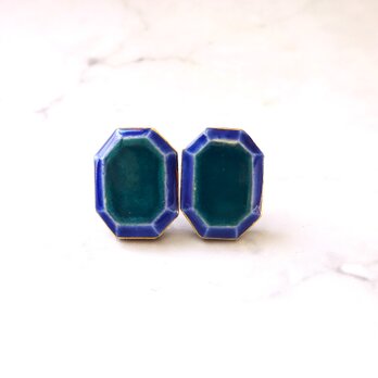 jewel cut classical ピアス/イヤリング（緑）の画像