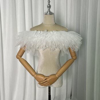 美品！オフショルダー キラキラグリッターチュール 編み上げ 可愛い 前撮りの画像