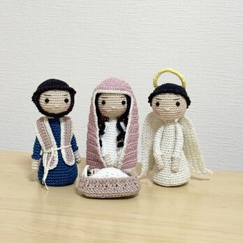 あみぐるみ・クリスマスNativity Scene クリストの降誕　編みぐるみセットの画像