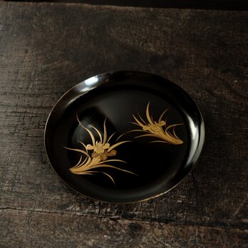 耽美で素敵◆古輪島塗　花文漆芸蒔絵中皿　漆器　骨董/antiques 古民家　暮らしに。明治時代　の画像