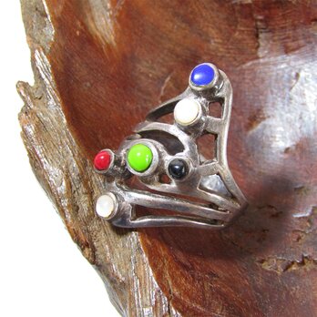 Vintage Power Stone Design Silver 925 Ringの画像