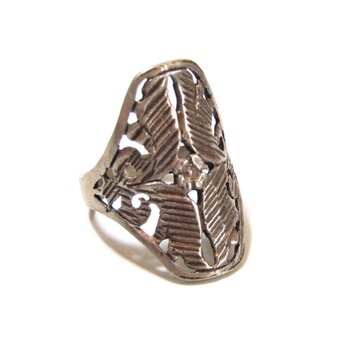 Vintage Flower Design Silver 925 Ringの画像