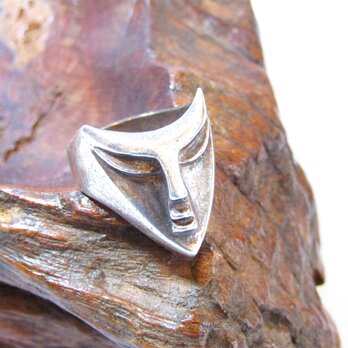 Vintage Face Motif Silver 925 Ringの画像