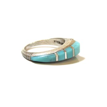 Vintage Turquoise Design Sterling Silver Ringの画像