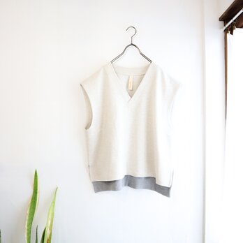 double-knit back rib vest (heather gray)の画像
