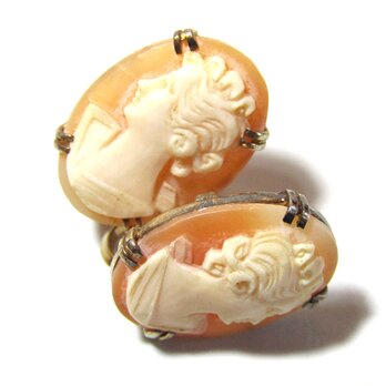 Vintage Cameo Silver 925 Earringsの画像