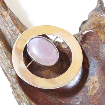 Vintage MEXICO Rose Quartz Silver 925 Design Broochの画像