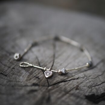 -Grey diamond- silver braceletの画像