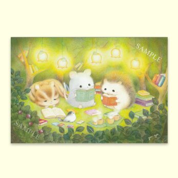 ポストカード『灯火親しむ』２枚入の画像