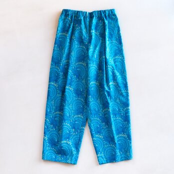シュエシュエファブリック　タックパンツ　Shweshwe Caribbean Blueの画像
