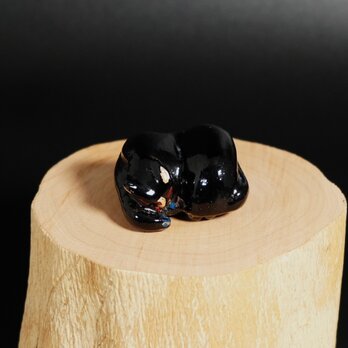 Makie Nemuri Neko-Blak Cat  003      (蒔絵　眠り猫　黒猫)の画像