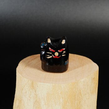 Makie Maneki Neko-Blak Cat  001      (蒔絵　招き猫　黒猫)の画像
