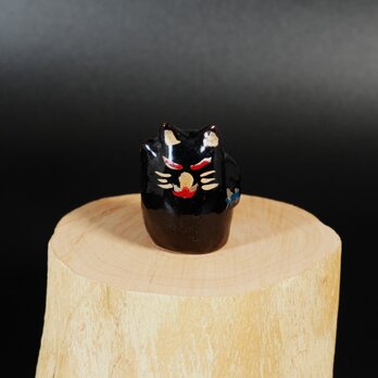 Makie Maneki Neko-Blak Cat  003      (蒔絵　招き猫　黒猫)の画像