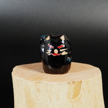 Makie Maneki Neko-Blak Cat  006      (蒔絵　招き猫　黒猫)の画像
