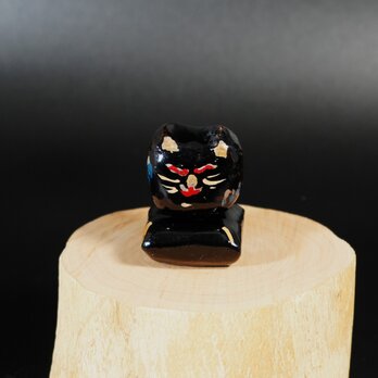 Makie Zabuton Neko-Blak Cat  001      (蒔絵　ザブトン猫　黒猫)の画像