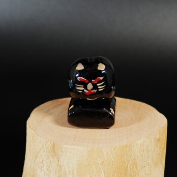 Makie Zabuton Neko-Blak Cat  002      (蒔絵　ザブトン猫　黒猫)の画像