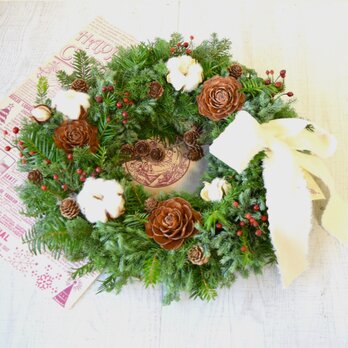 【SALE／55%OFF】 アートフラワー染花布花・ クリスマスツリー クリスマスドアベル フラワー・リース