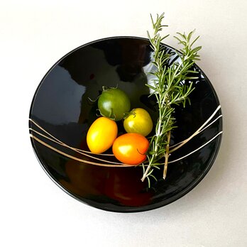 皿 (小) 黒 black / ライン lineの画像