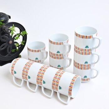 富士山モチーフ　マグカップ　レトロの画像