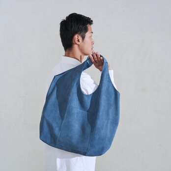 【ジビエ鹿革・ジビエレザー】ENISICA オニシカ・バッグ 朝霞 アッシュブルー【※受注生産】の画像
