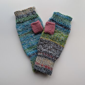 引き揃え編みのハンドウォーマー　1432A
