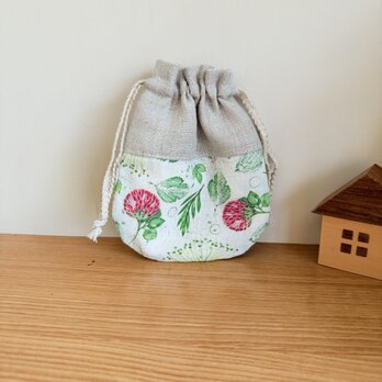 ラウンド型のミニ巾着（あざみ）