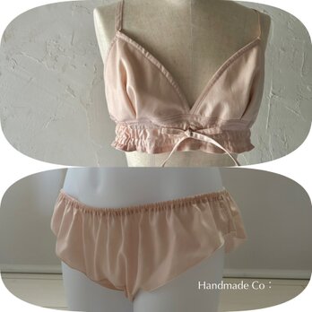 Choose！シンプルな、、ストレスフリー ブラ＆ショーツ : : Milk pinkの画像