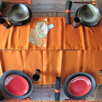 r97　飾り軸付　127x30.5cm　帯 テーブルランナー　テーブルセンター　おしゃれ　リメイク　お正月　ひな祭り　の画像