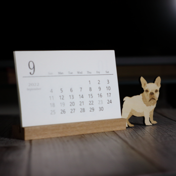 2025年1月はじまり　フレンチブルドッグの卓上カレンダーの画像