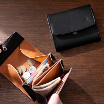 【小さな存在、大きな魅力】ショートギャルソンウォレット　二つ折り財布　ヌメ革　aw-19hn