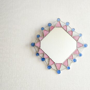 ギザギザにマルｐ＊ステンドグラスの鏡の画像
