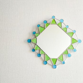 ギザギザにマルｇ＊ステンドグラスの鏡のコピーの画像