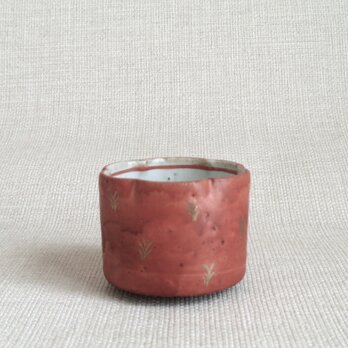 ぐい呑み（赤絵金彩 草紋e）の画像