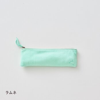 【ジビエ鹿革・ジビエレザー】ENISICA カクシカ ペンケース ラムネ ペールグリーン 本革の画像