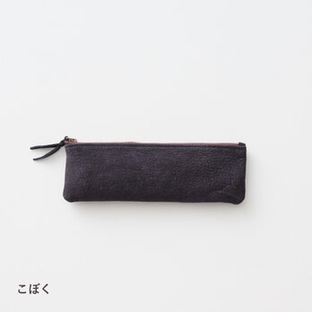 【ジビエ鹿革・ジビエレザー】ENISICA カクシカ ペンケース 古墨 ダークグレー 本革の画像