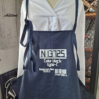 【sale】【背中がかわいい】エプロンドレス：ネイビー：バーコードサイン【0679】