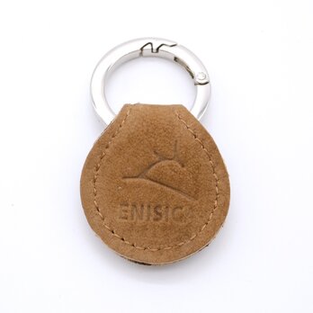 【ジビエ鹿革・ジビエレザー】ENISICA お守りキーホルダー 茅葺 キャメル コインケース 本革の画像
