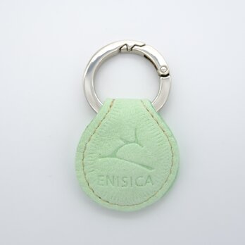 【ジビエ鹿革・ジビエレザー】ENISICA お守りキーホルダー ラムネ ペールグリーン コインケース 本革の画像