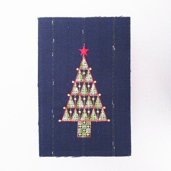 刺繍カード・クリスマスツリーの画像