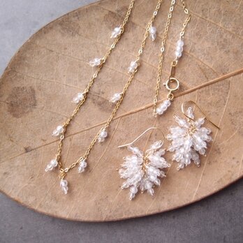 【K14gf】Zirconia × Crystal Chain Necklace／ジルコニア×クリスタル ネックレスの画像